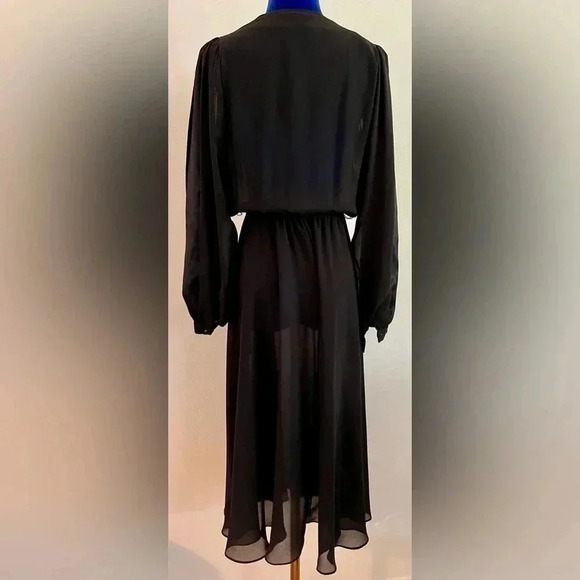 Vintage Ursula of Switzerland | Sheer Black Tuxedo Dress | Women’s 5/6 - Picture 5 of 8